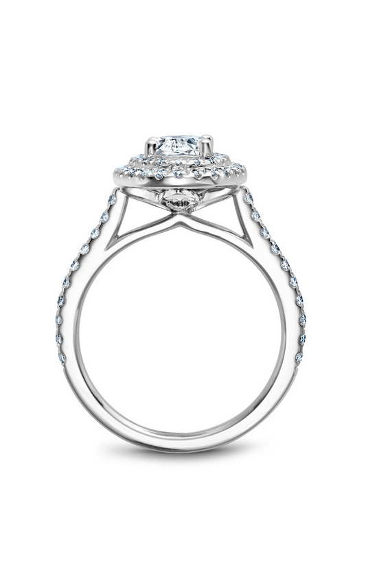 14K White Gold Halo Oval Engagement Ring