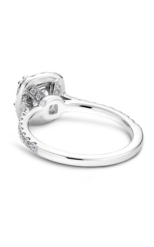 14K White Gold Halo Round Engagement Ring