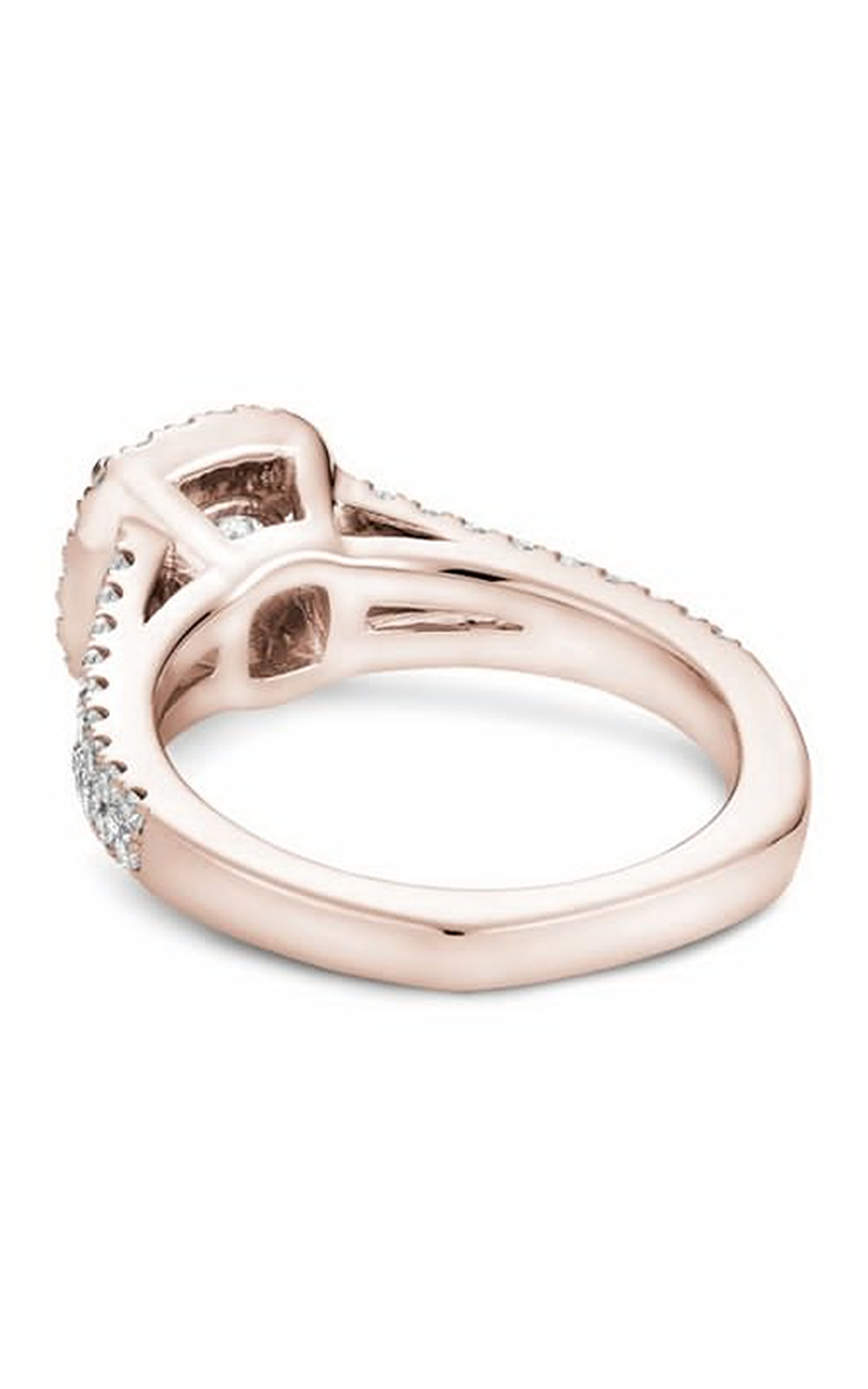 14K Rose Gold Halo Round Engagement Ring