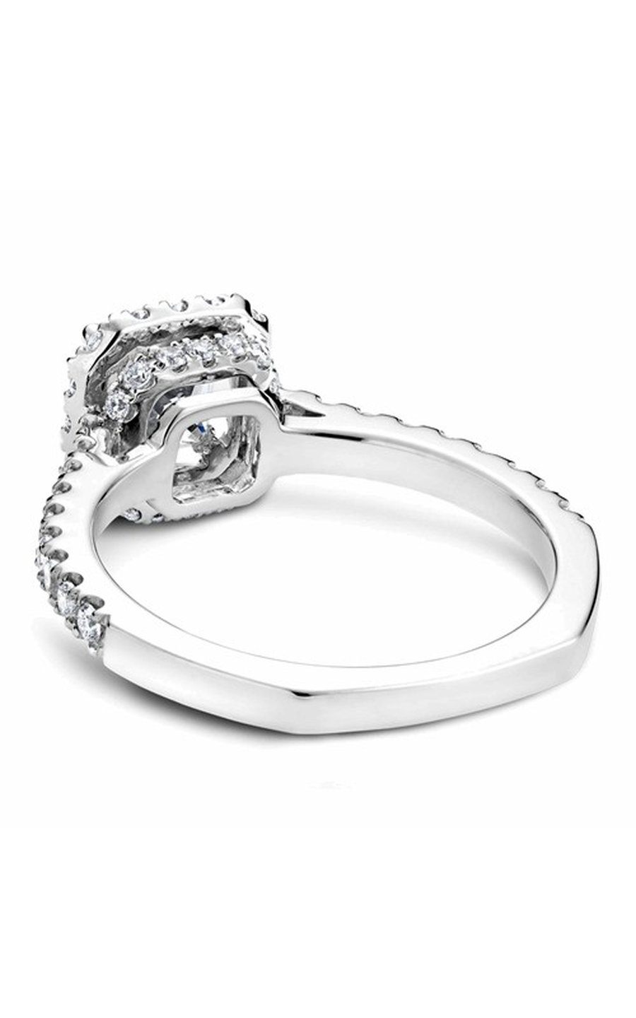14K White Gold Halo Princess Engagement Ring