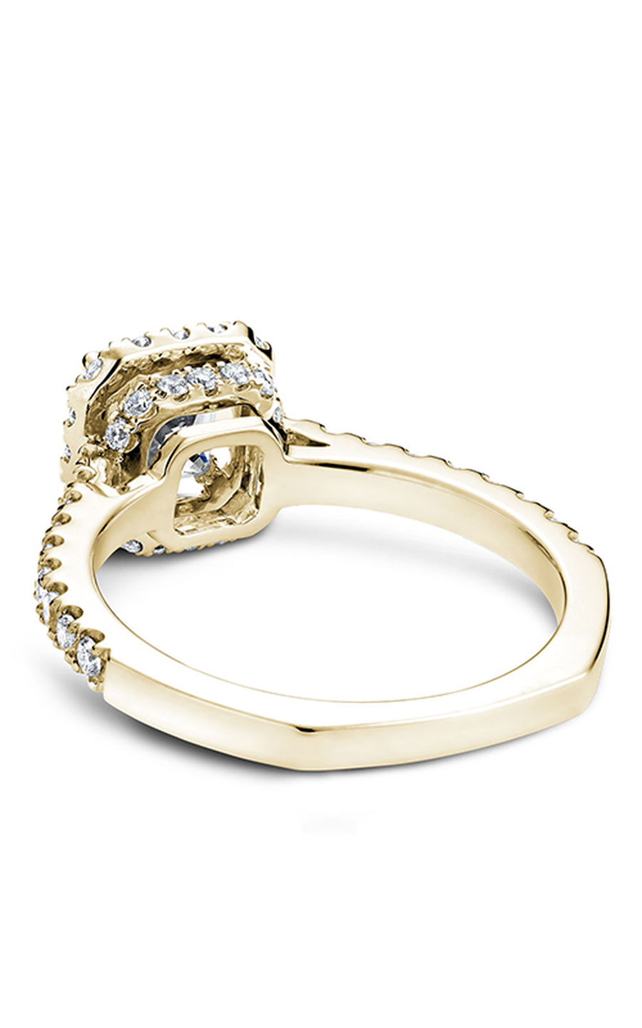 14K Yellow Gold Halo Princess Engagement Ring