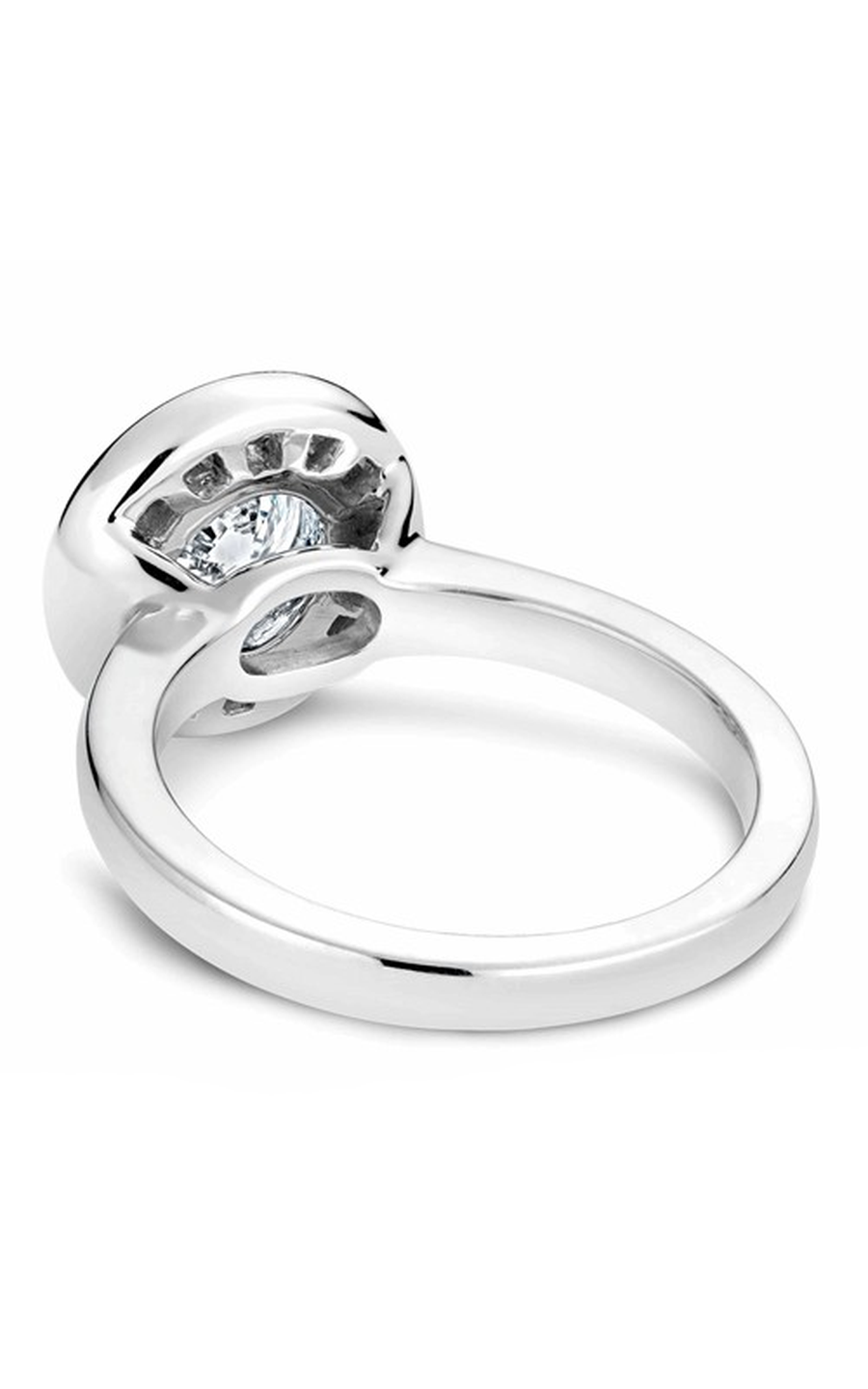 14K White Gold Halo Round Engagement Ring