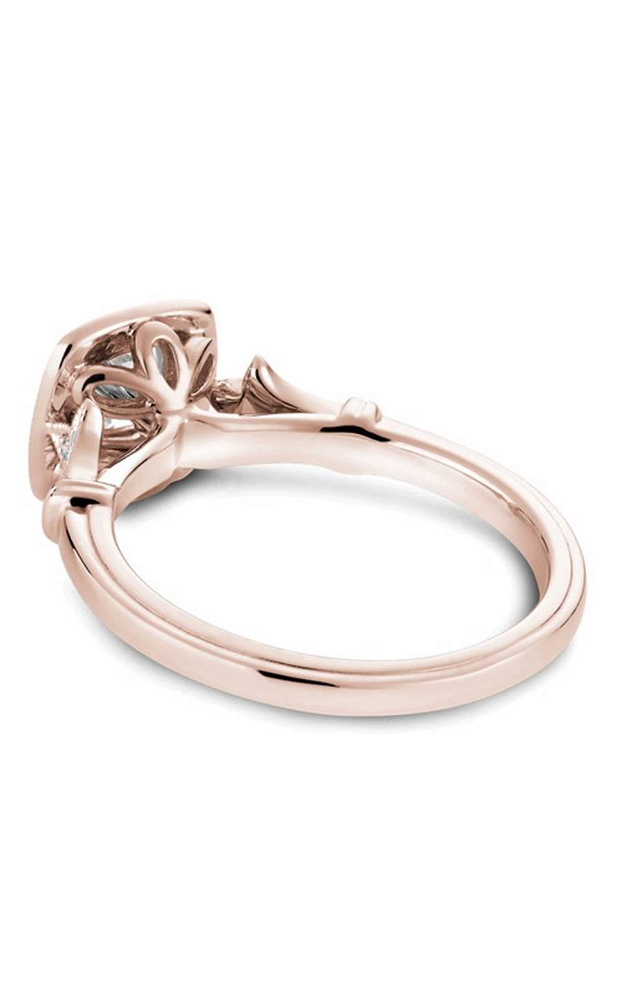 14K Rose Gold Halo Cushion Engagement Ring