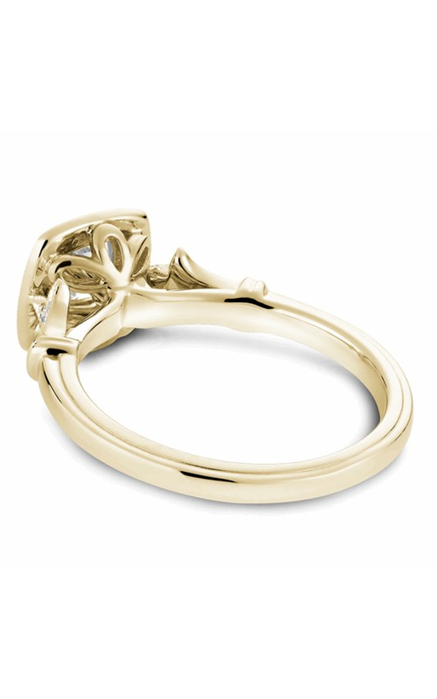 14K Yellow Gold Halo Cushion Engagement Ring