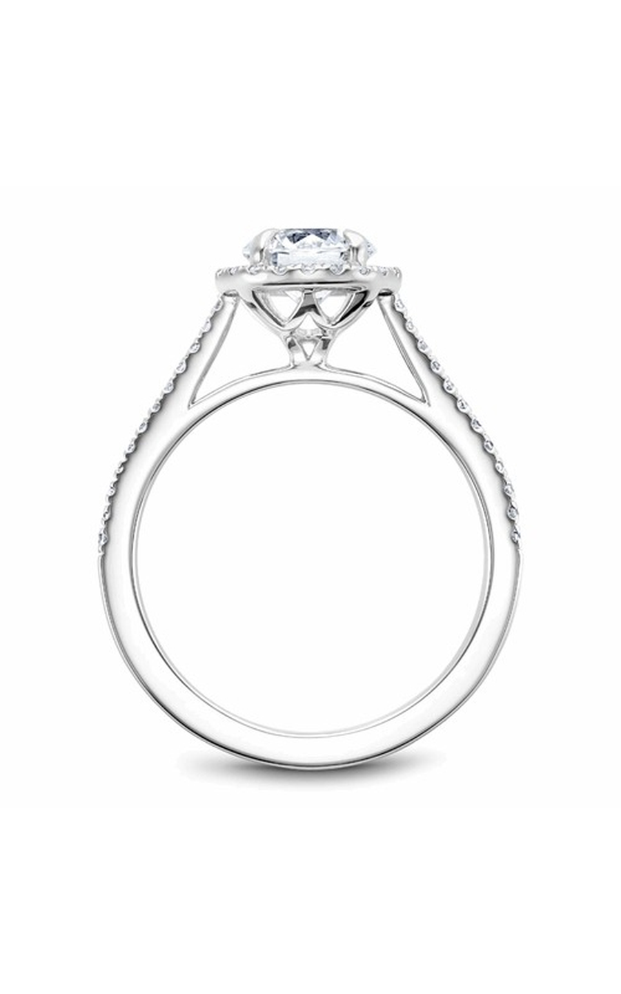 14K White Gold Halo Round Engagement Ring