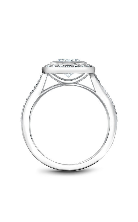 14K White Gold Halo Round Engagement Ring