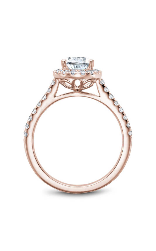 14K Rose Gold Halo Pear Engagement Ring
