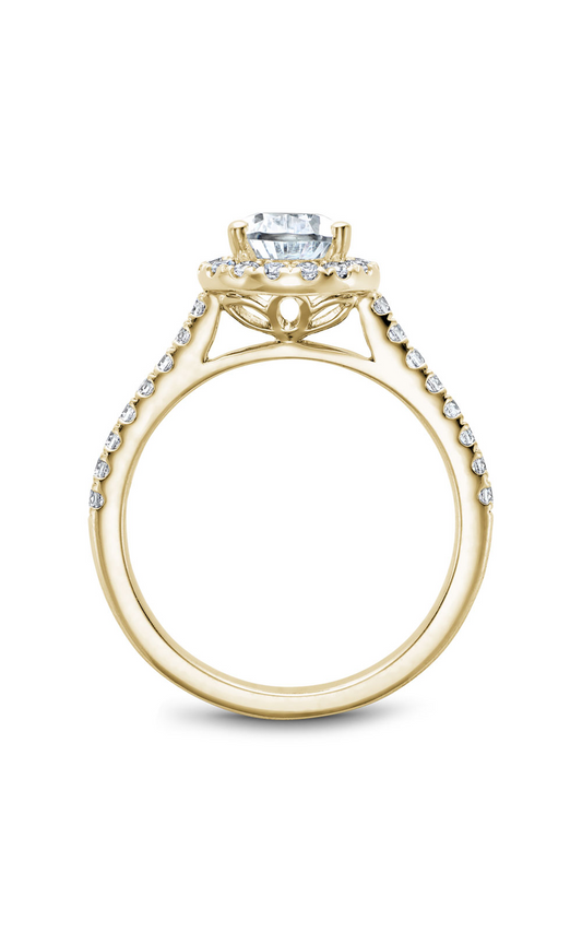 14K Yellow Gold Halo Pear Engagement Ring