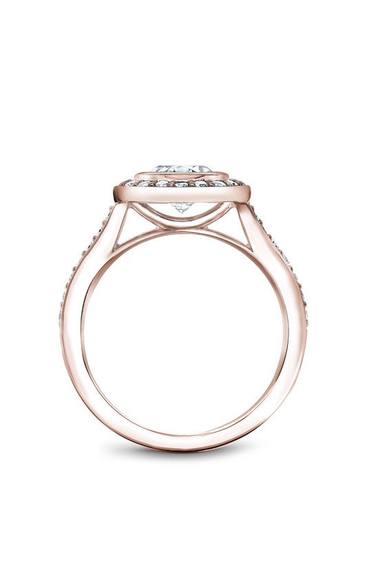 18K Rose Gold Halo Round Engagement Ring