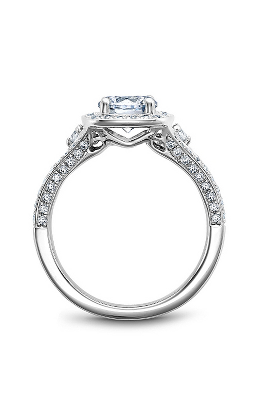 18K White Gold Halo Round Engagement Ring