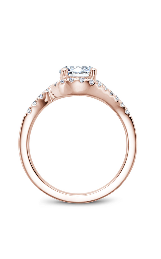 18K Rose Gold Halo Round Engagement Ring