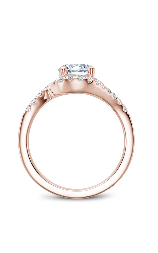 18K Rose Gold Halo Round Engagement Ring
