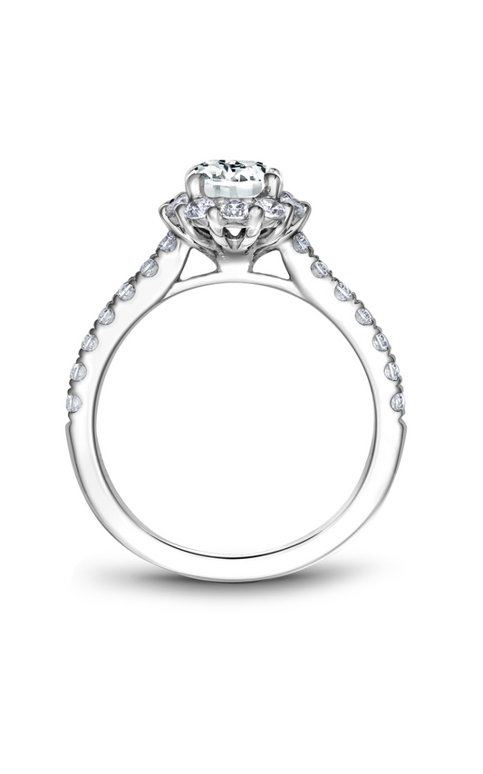 18K White Gold Halo Oval Engagement Ring