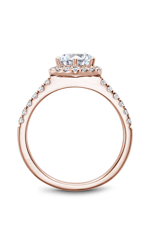 18K Rose Gold Halo Round Engagement Ring