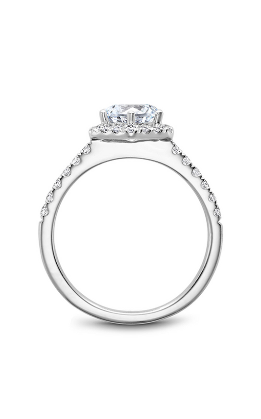 18K White Gold Halo Round Engagement Ring