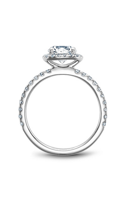 18K White Gold Halo Round Engagement Ring