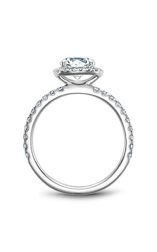 18K White Gold Halo Round Engagement Ring