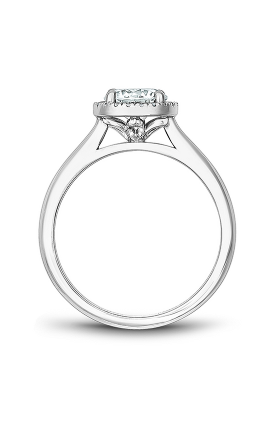 18K White Gold Halo Round Engagement Ring