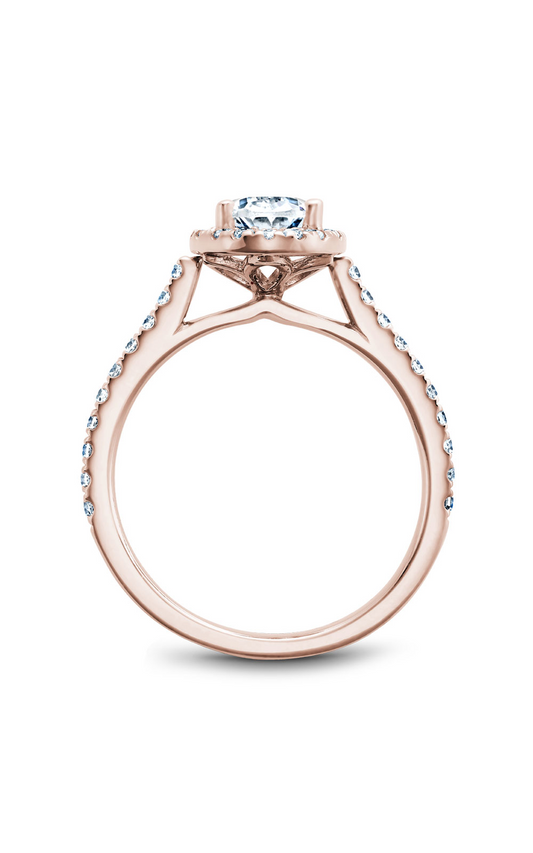 18K Rose Gold Halo Oval Engagement Ring