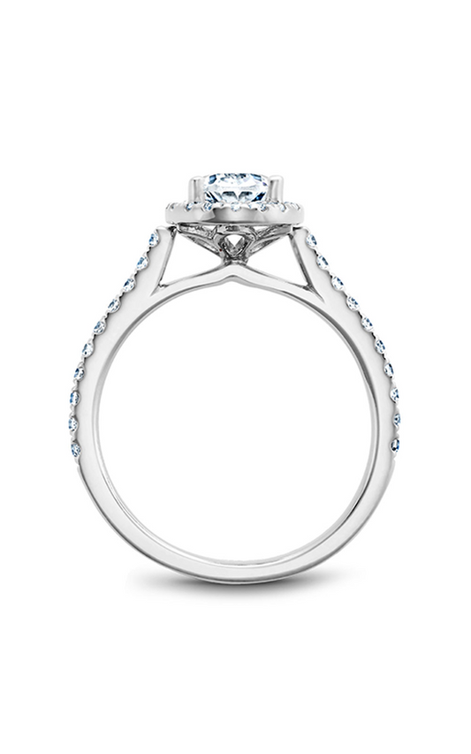 18K White Gold Halo Oval Engagement Ring