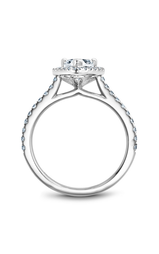 18K White Gold Halo Pear Engagement Ring
