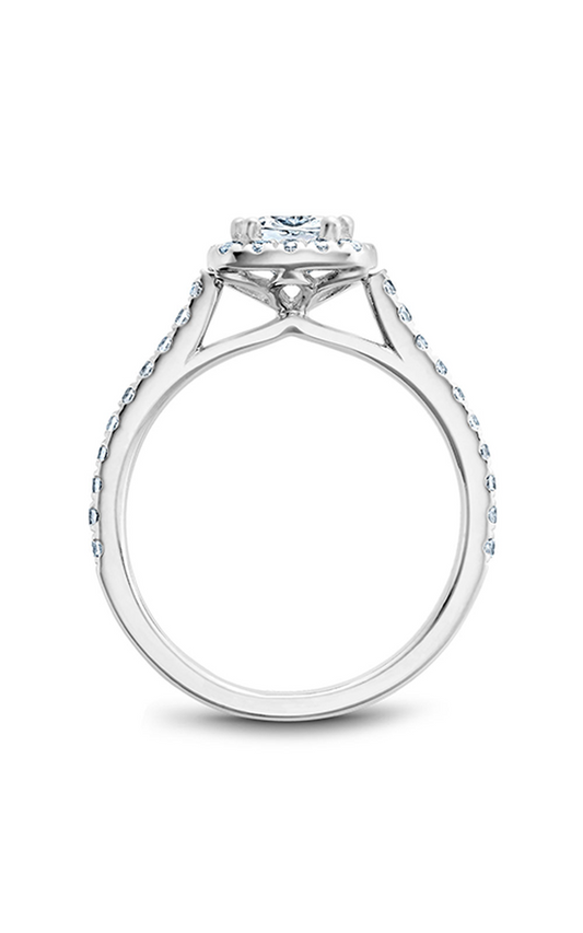 18K White Gold Halo Cushion Engagement Ring