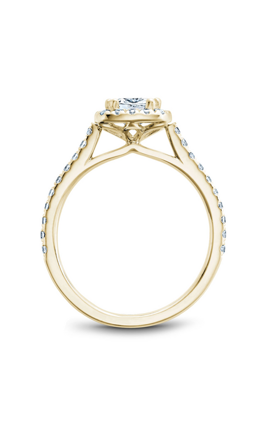 18K Yellow Gold Halo Cushion Engagement Ring