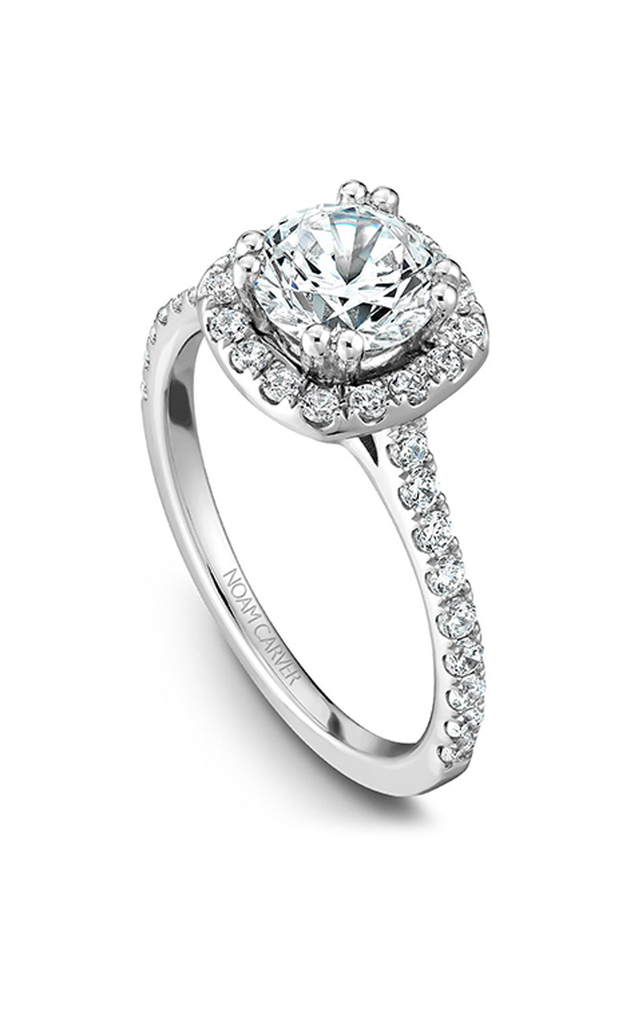 Platinum Halo Round Engagement Ring