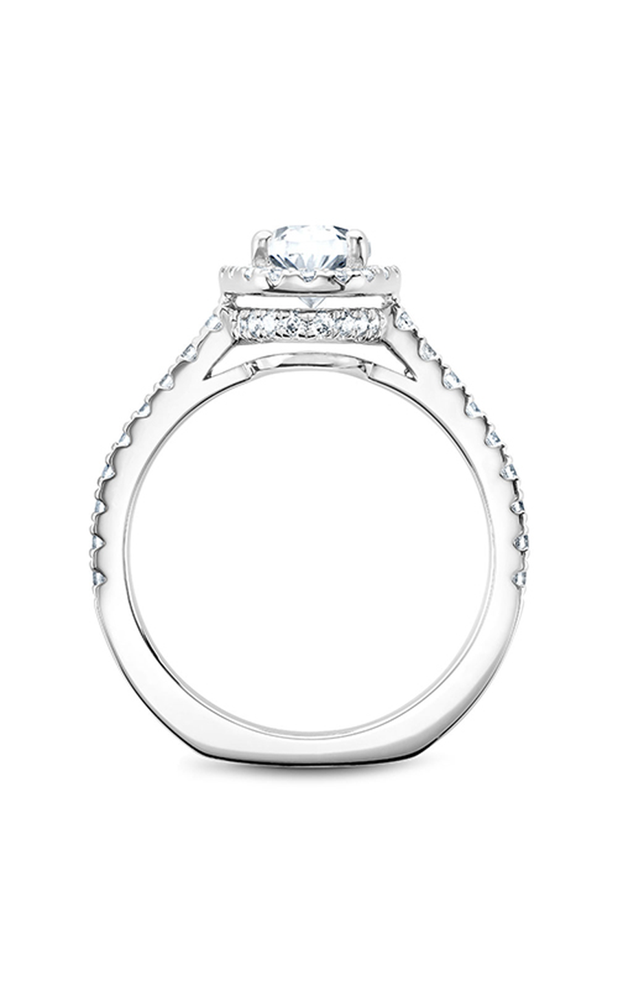 Platinum Halo Oval Engagement Ring