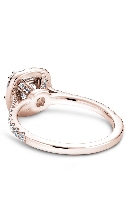 14K Rose Gold Halo Round Engagement Ring