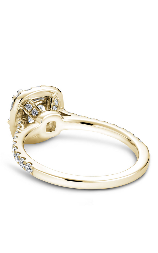 18K Yellow Gold Halo Round Engagement Ring
