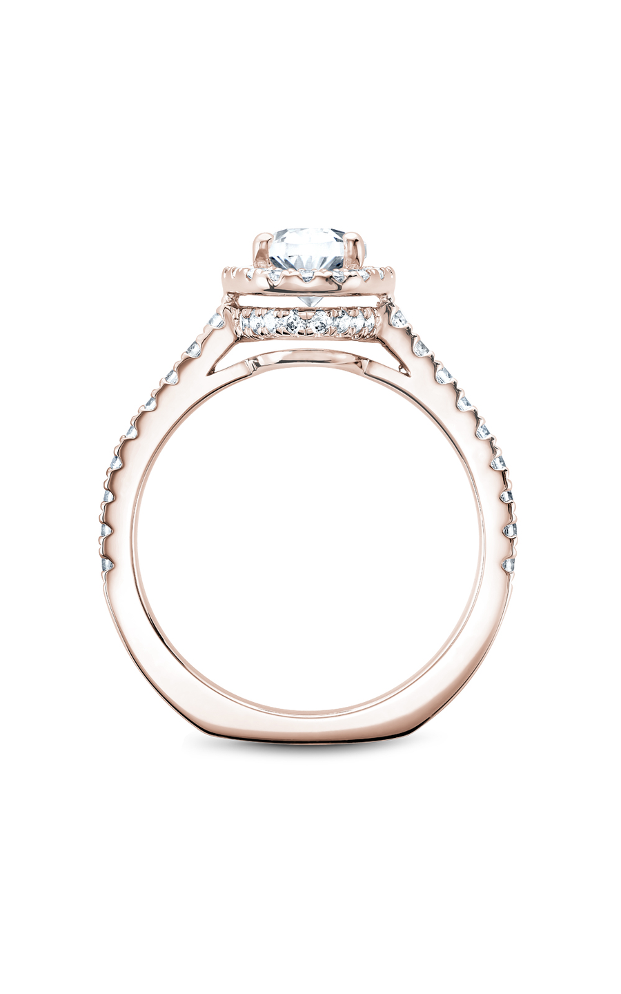 14K Rose Gold Halo Oval Engagement Ring
