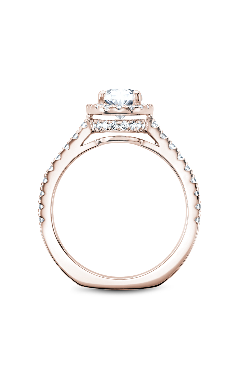 14K Rose Gold Halo Oval Engagement Ring