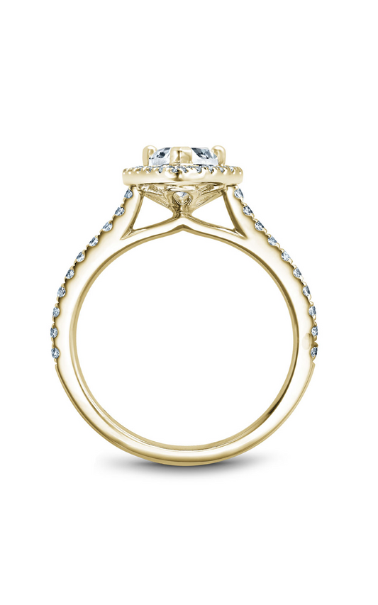 14K Yellow Gold Halo Pear Engagement Ring