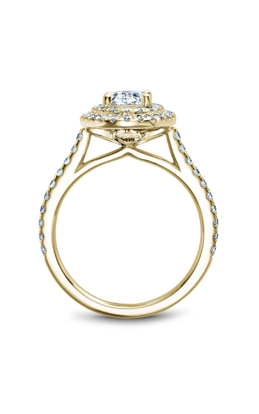 18K Yellow Gold Halo Oval Engagement Ring