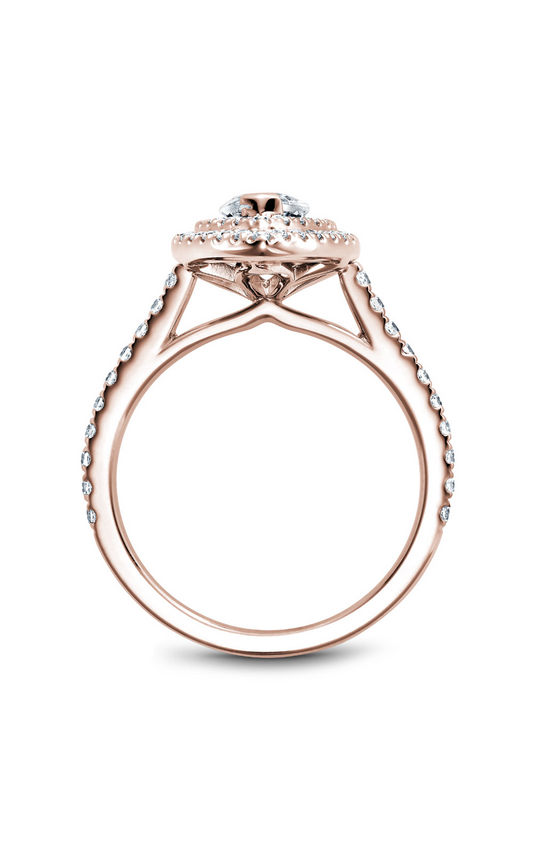 18K Rose Gold Halo Marquise Engagement Ring