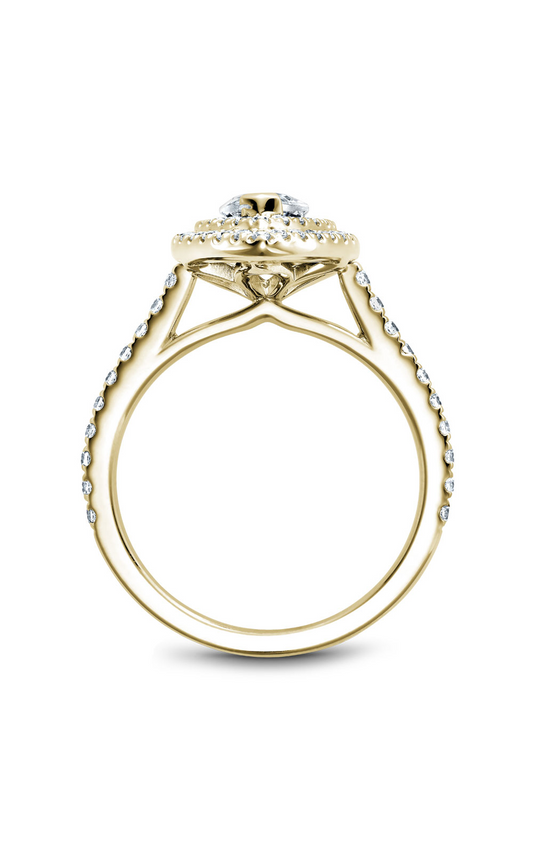 14K Yellow Gold Halo Marquise Engagement Ring