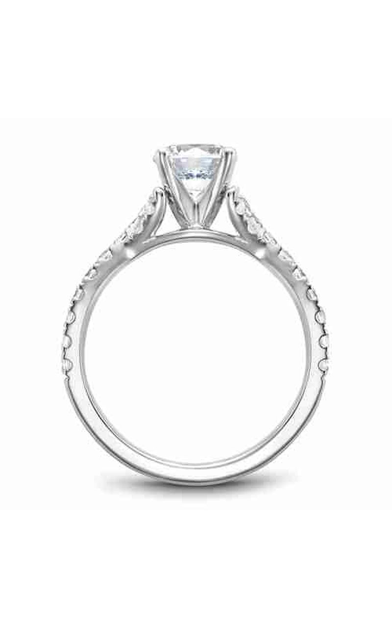 Platinum Twist Band Sidestone Round Engagement Ring