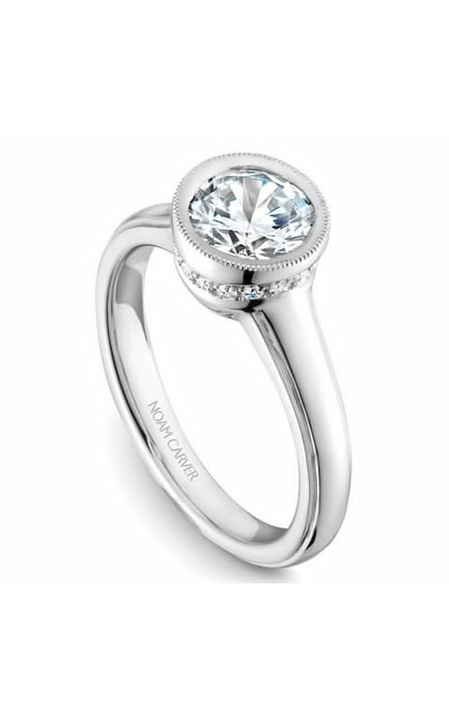Platinum Bezel Solitaire Round Engagement Ring