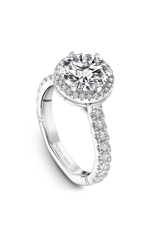 14K White Gold Atelier Halo Round Engagement Ring