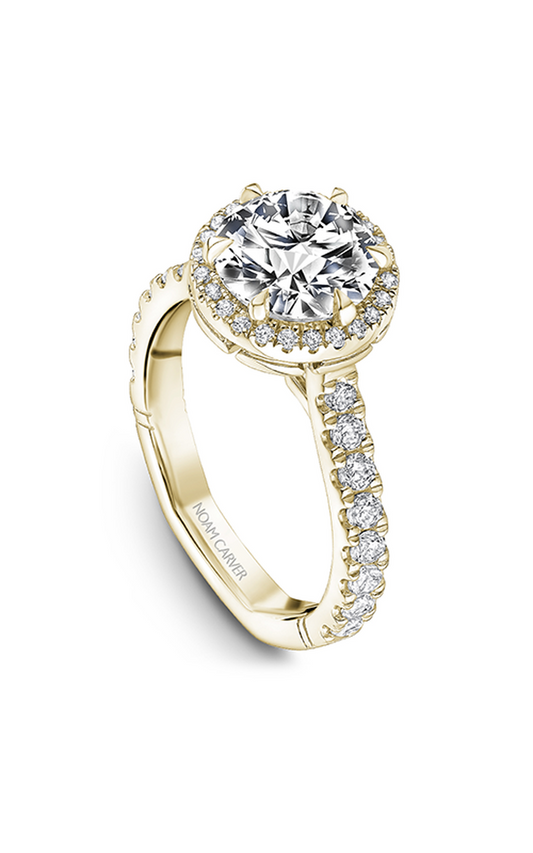 18K Yellow Gold Atelier Halo Round Engagement Ring
