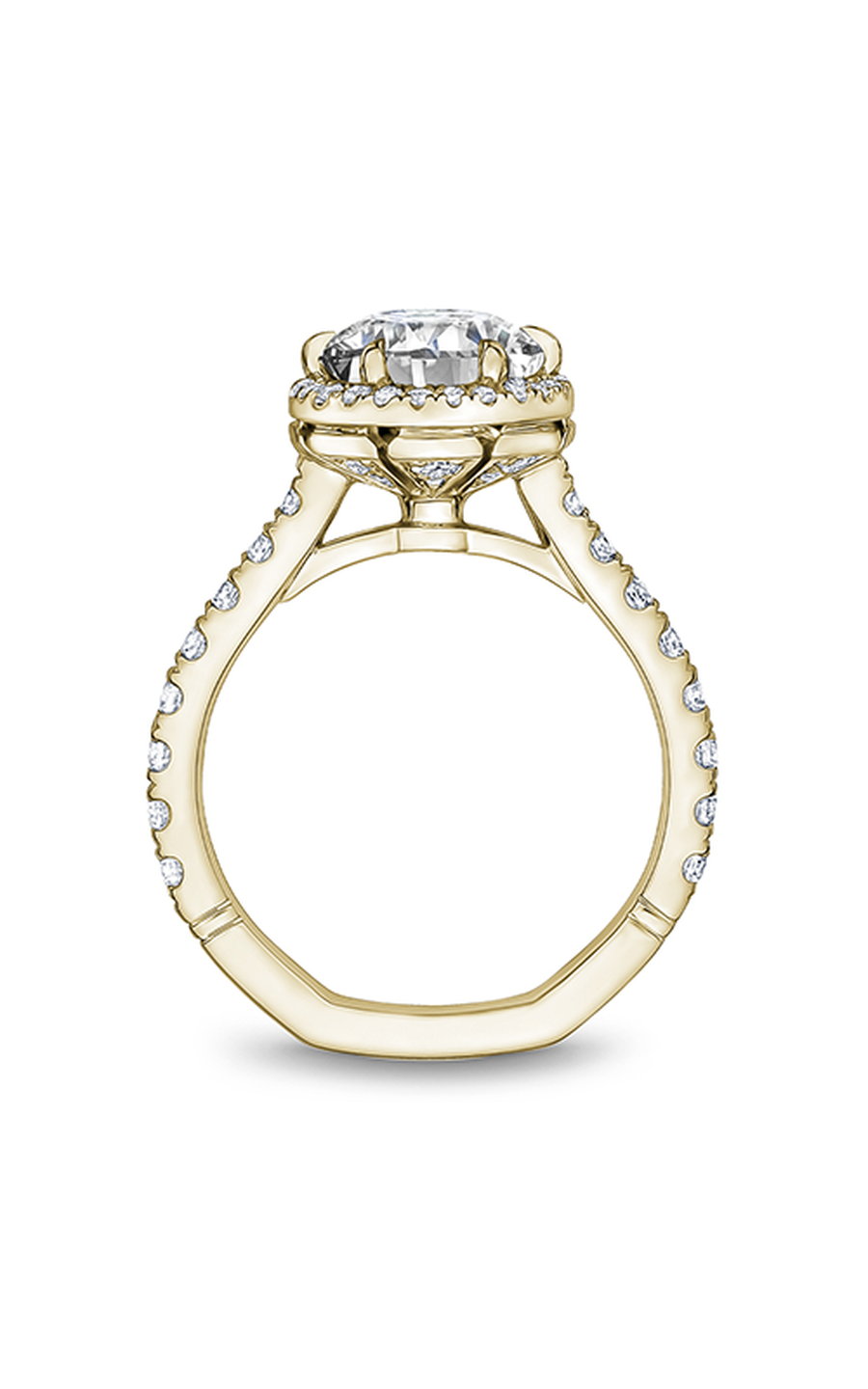 18K Yellow Gold Atelier Halo Round Engagement Ring