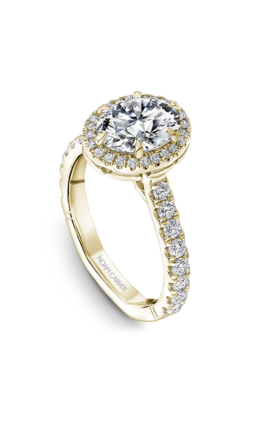 18K Yellow Gold Atelier Halo Oval Engagement Ring