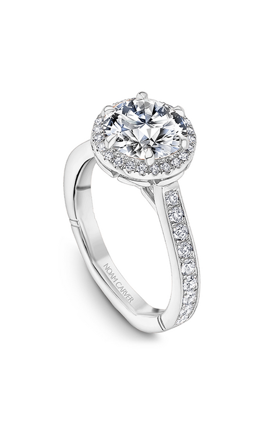 14K White Gold Atelier Halo Round Engagement Ring