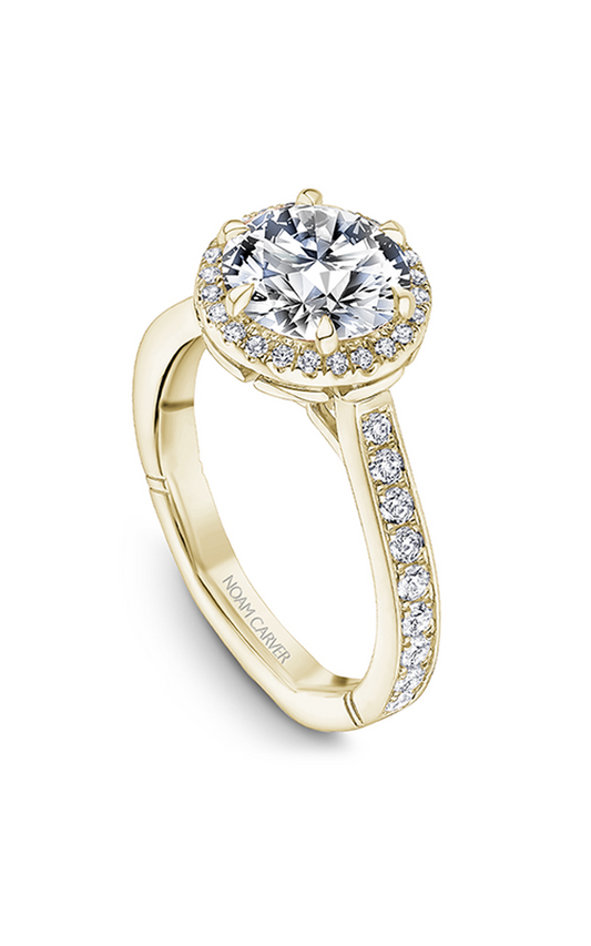 18K Yellow Gold Atelier Halo Round Engagement Ring