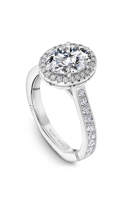 14K White Gold Atelier Halo Oval Engagement Ring