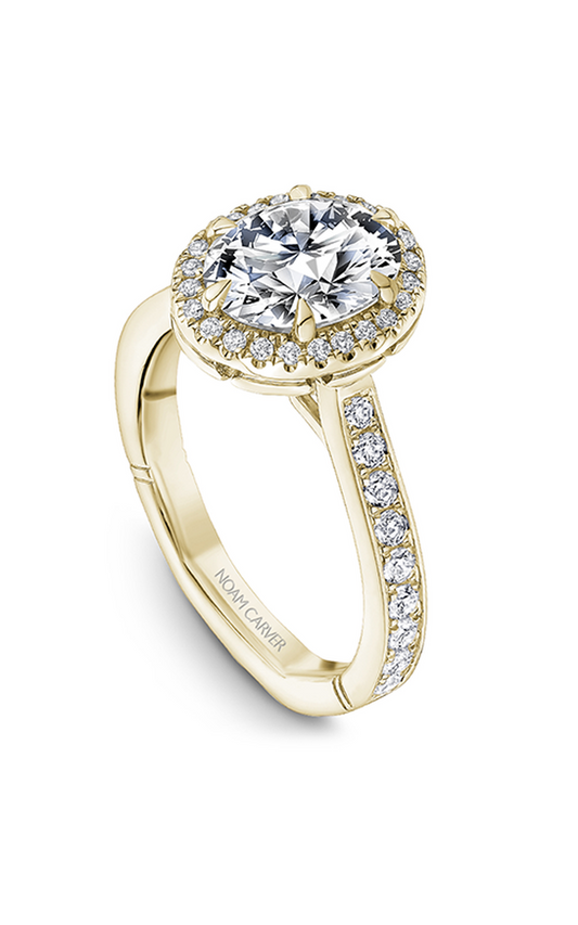 14K Yellow Gold Atelier Halo Oval Engagement Ring