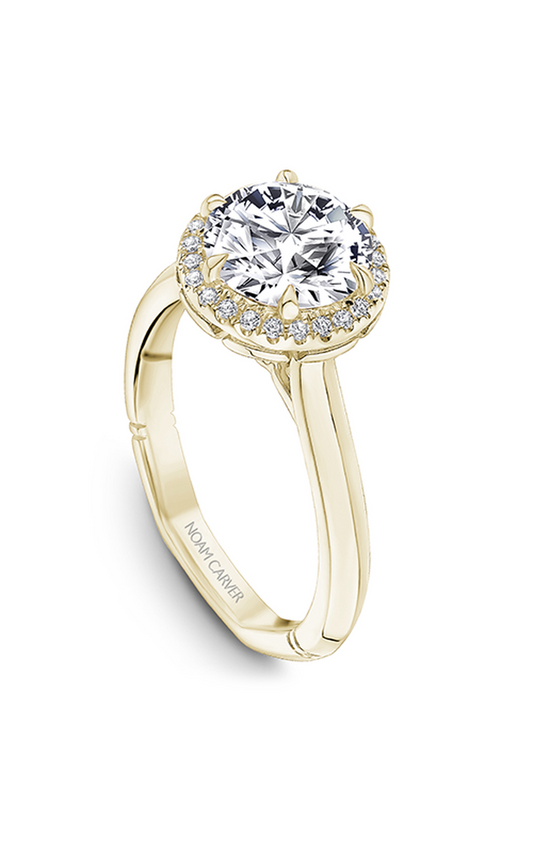 14K Yellow Gold Atelier Halo Round Engagement Ring