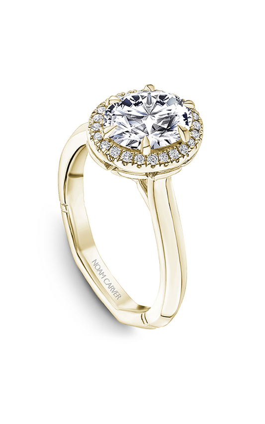 18K Yellow Gold Atelier Halo Oval Engagement Ring