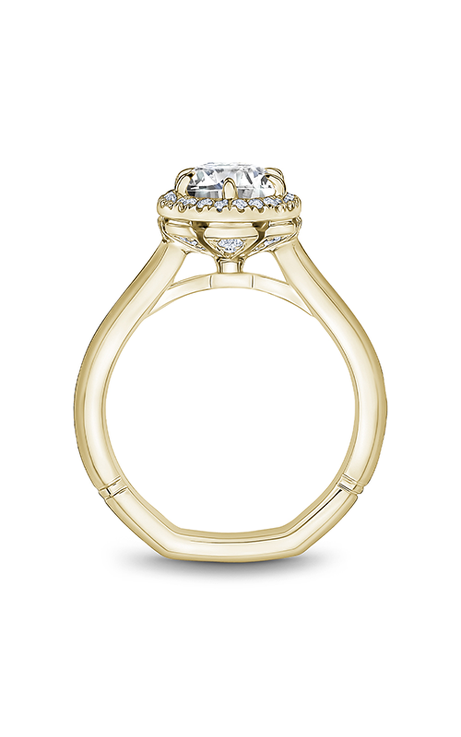 18K Yellow Gold Atelier Halo Oval Engagement Ring